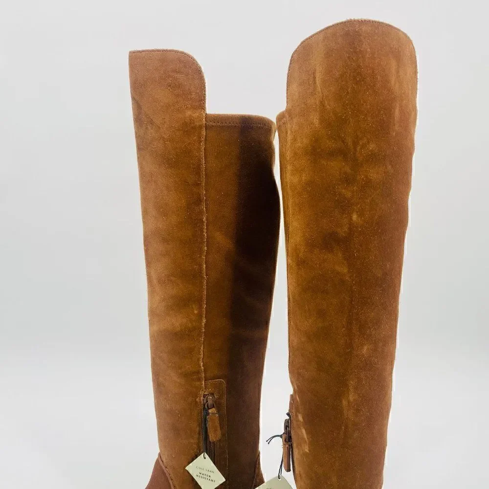 Cole Haan Size 5B Tan Water Resistant Suede Calgary Over the Knee Boots